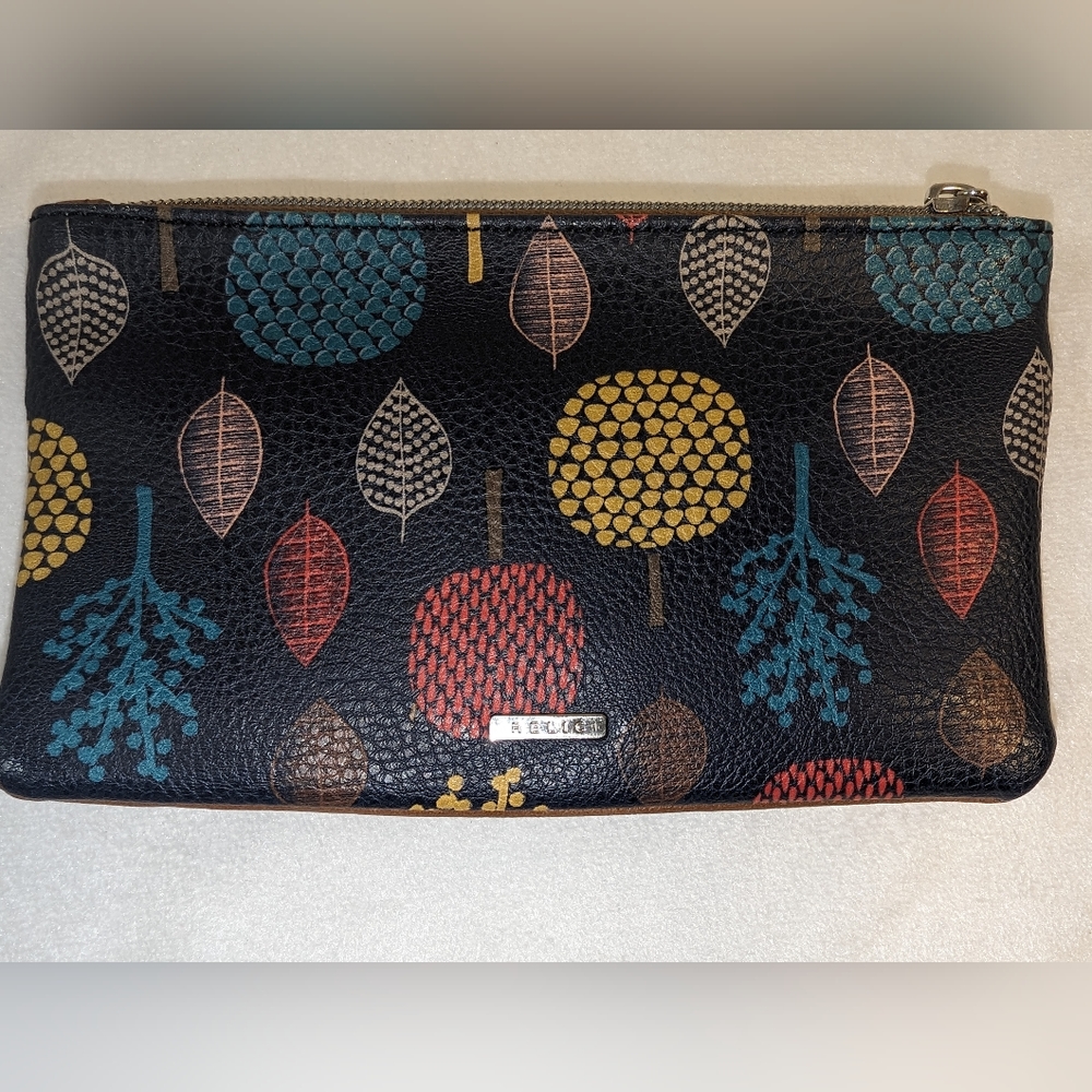 Relic Button Closure Navy Trees Credit Card Zipper Coin  Pockets Vintage Women